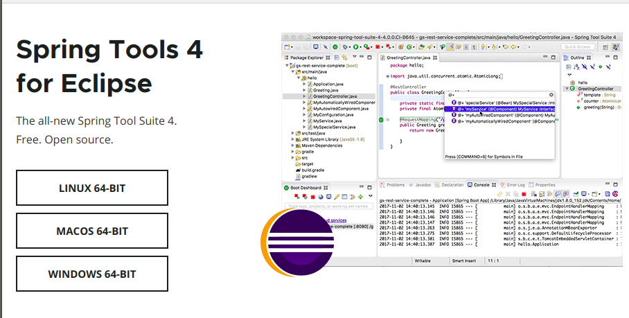 spring boot ide download